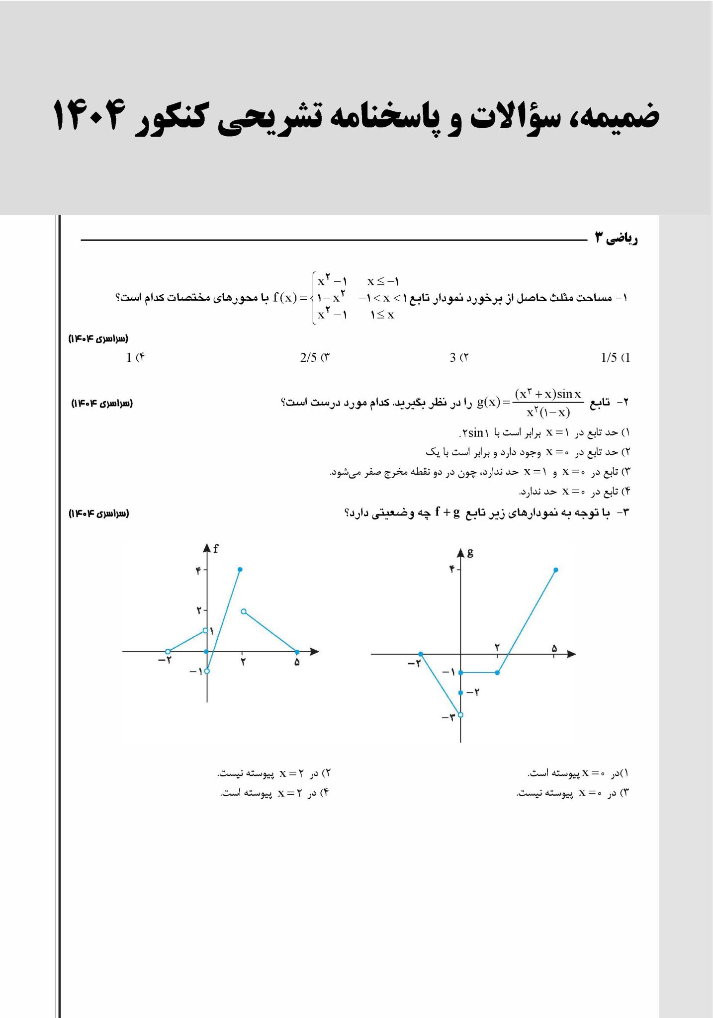 سوالات کنکور رشته مکانیک خودرو 1404
