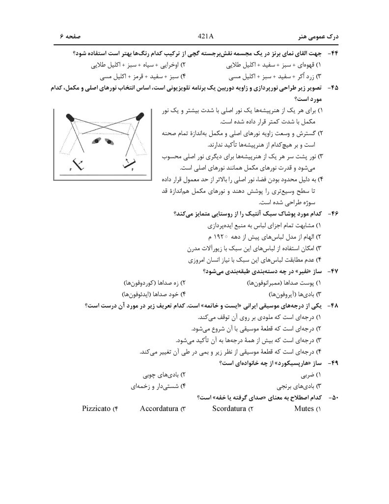 سوالات-کنکور-هنر-1404 صفحه 6