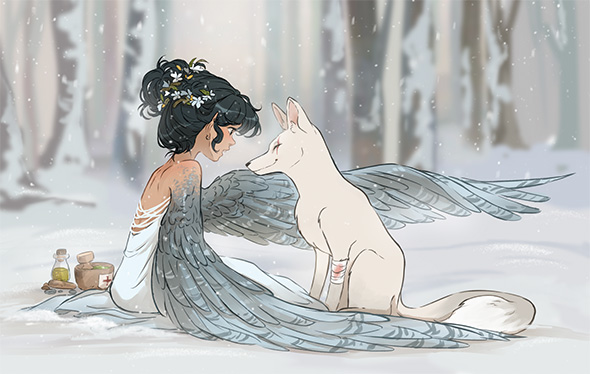 digital-art-girl-and-fox