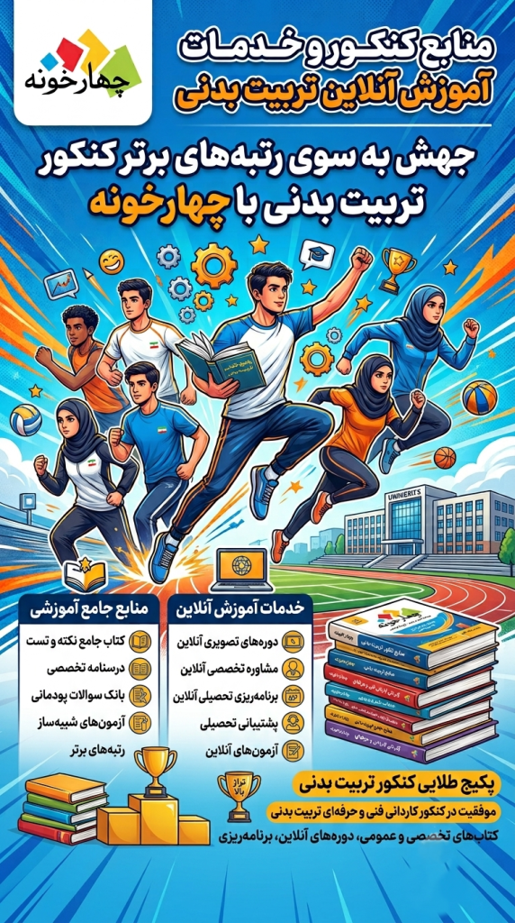 منابع کنکور و خدمات آموزش آنلاین چهارخونه