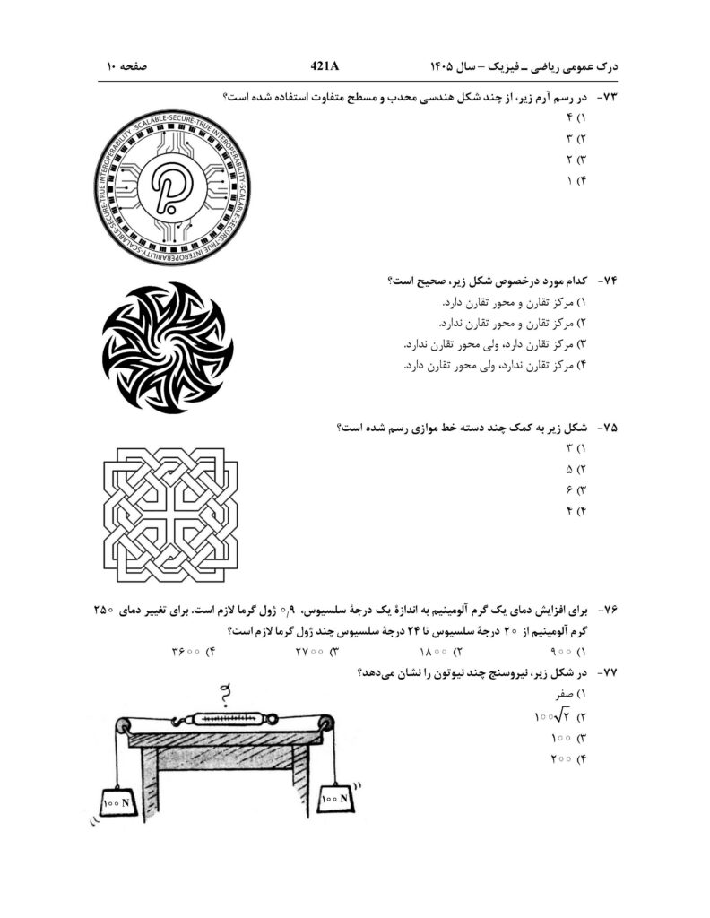 سوالات و پاسخنامه کنکور هنر 1405