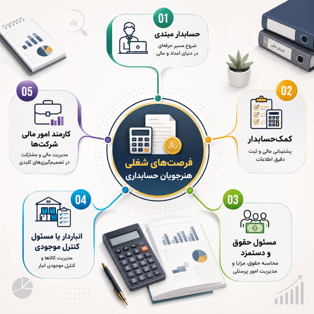 Persian Accounting Career Pathways Infographic