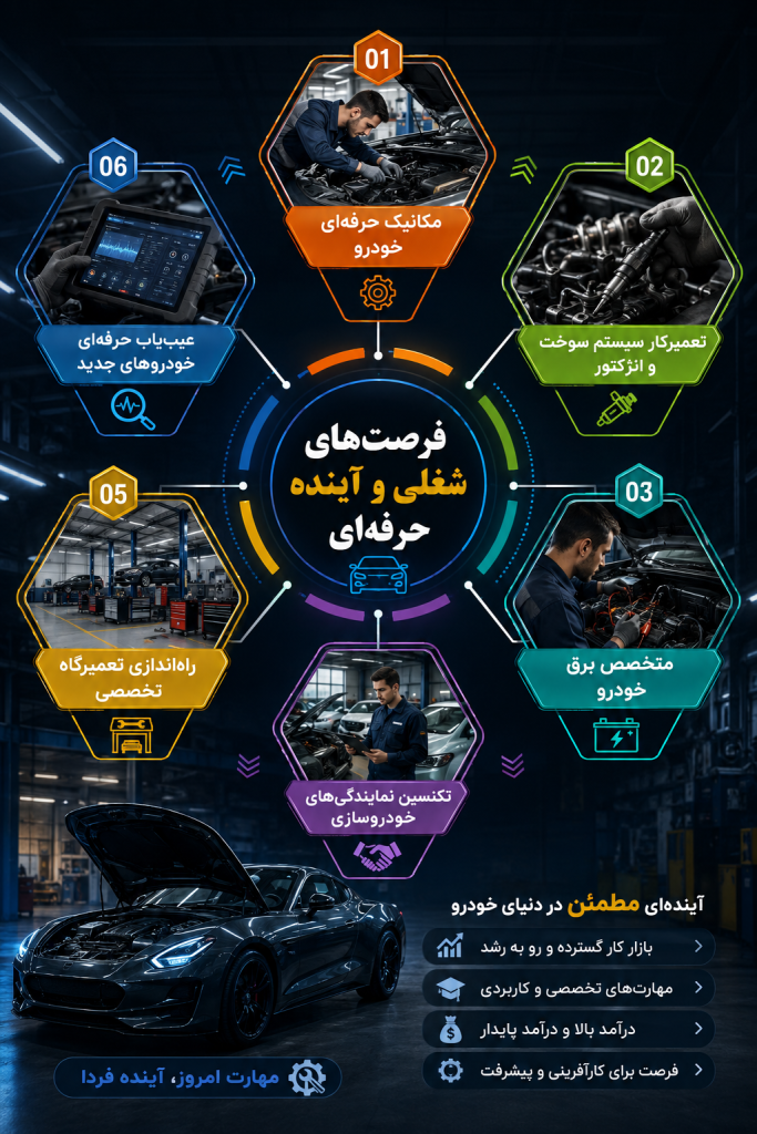 فرصت‌های شغلی و آینده حرفه‌ای مکانیک خودرو