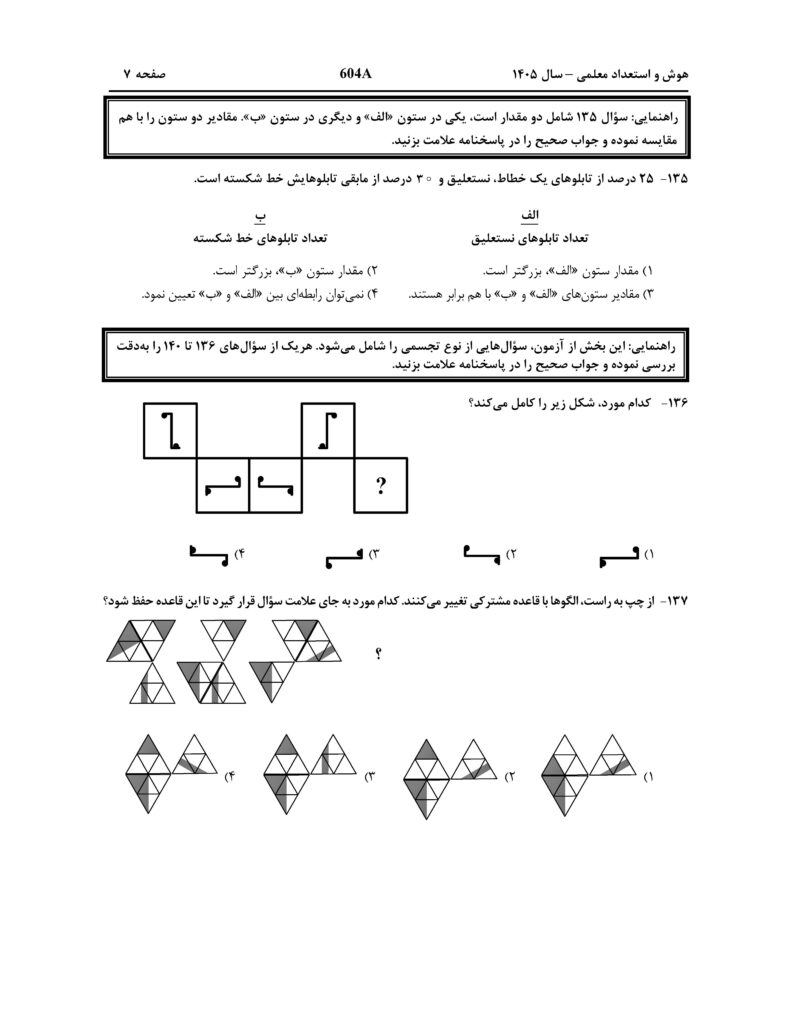 سوالات فرهنگیان هنر 1405