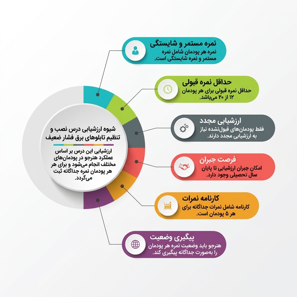 شیوه ارزشیابی درس نصب و تنظیم تابلوهای برق فشار ضعیف